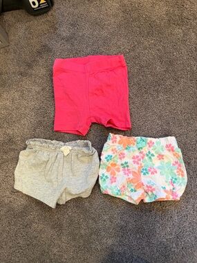 3-Pack Baby/ Toddler Shorts - Pink, Gray & Floral